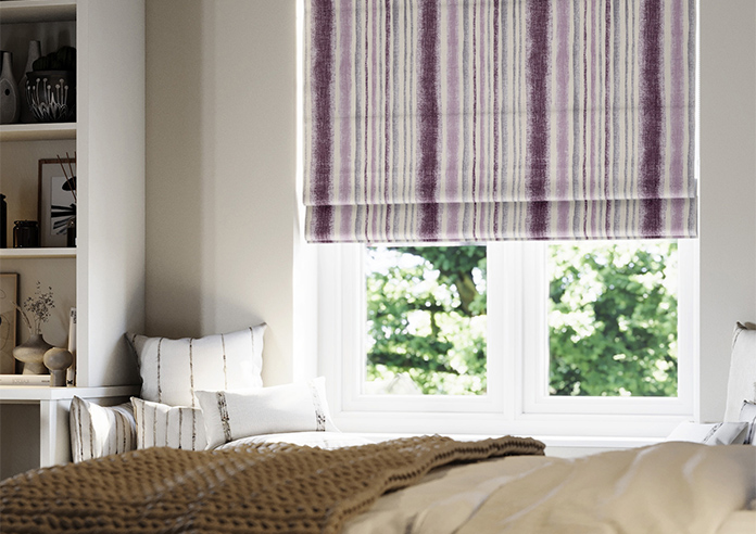 Guarda Stripe, Grape - Roman Blind - Image 5